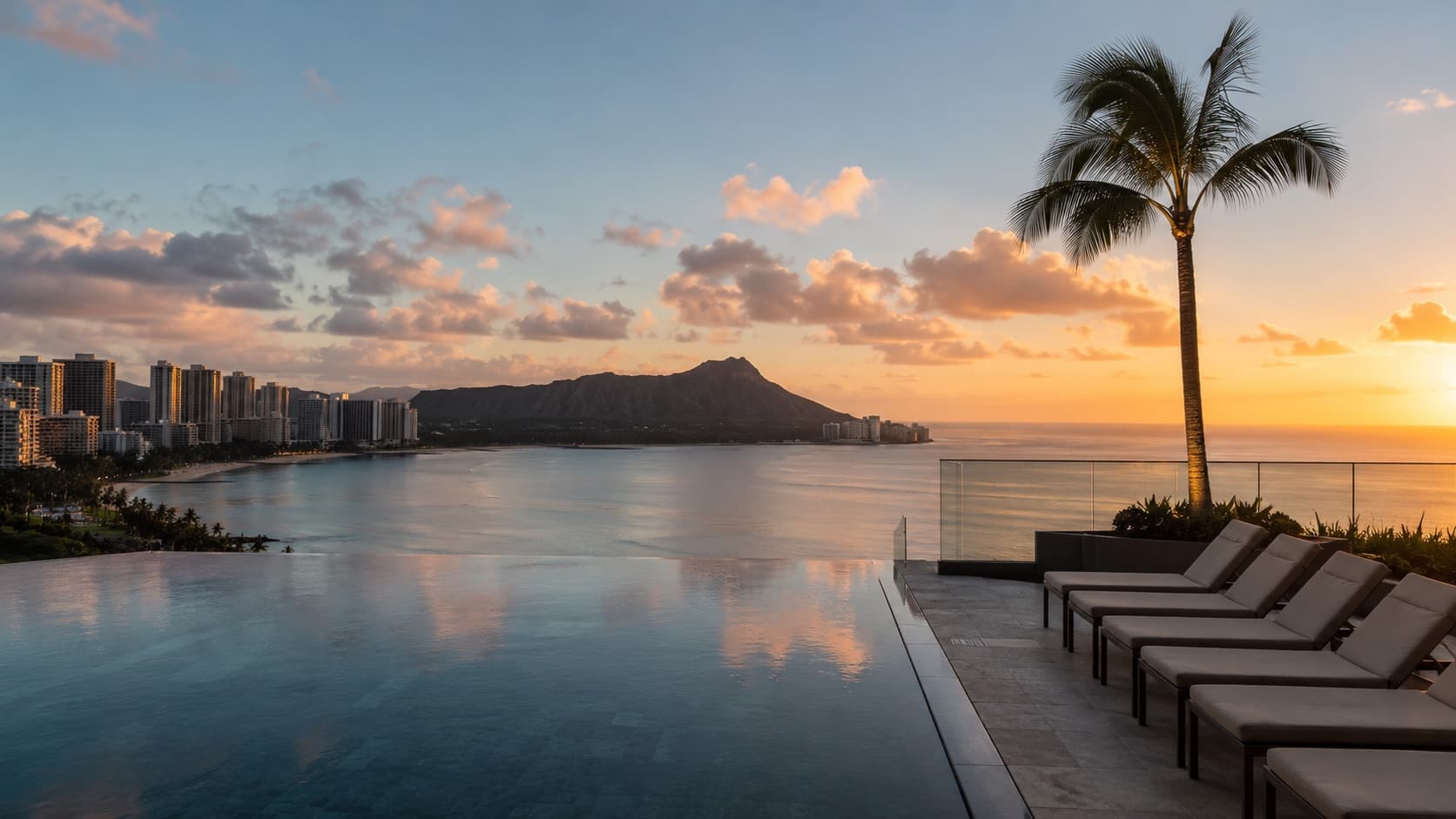 Waikiki pool at dawn