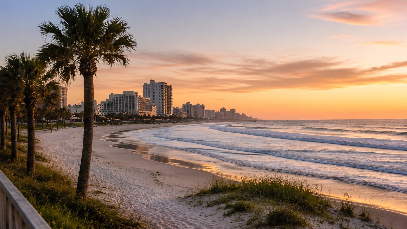 Sunrise over the Daytona Beach shoreline